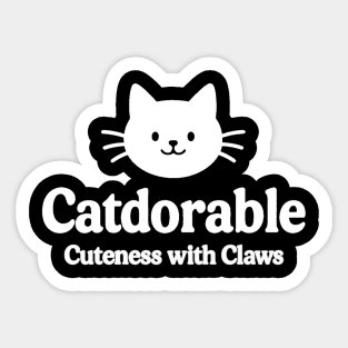 Catdorable Cuteness With Claws Cat Lovers Gift Sticker